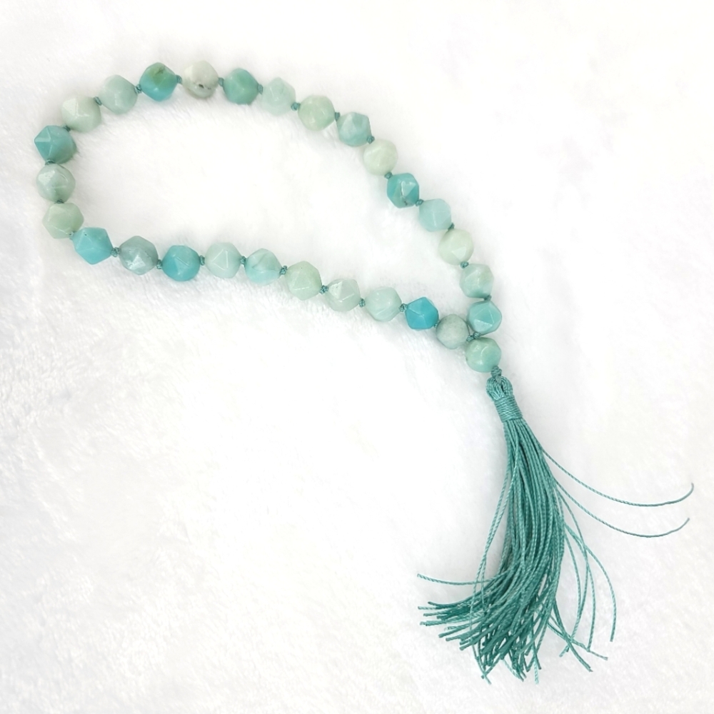Amazonite pocket mala, prayer beads, yoga necklace, worry beads, gemston…